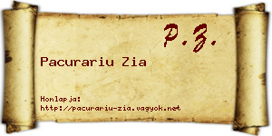 Pacurariu Zia névjegykártya